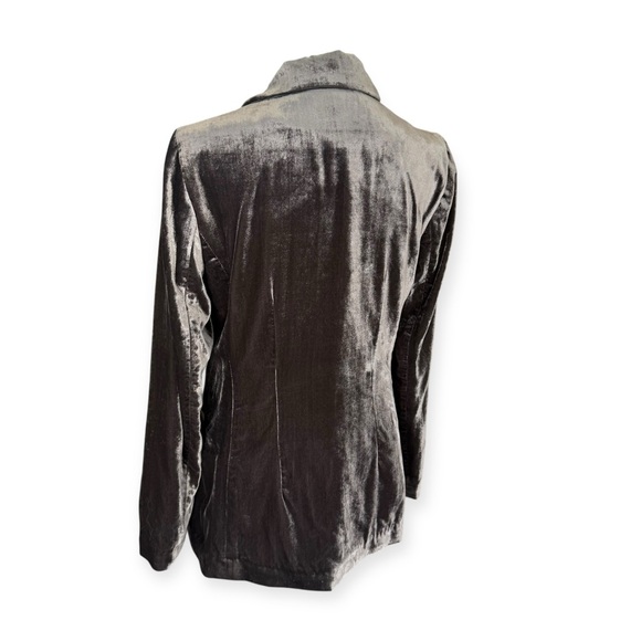 ANTHROPOLOGIE ett:twa Women's Gallery Velvet Blazer, Grey/Brown, Size 4 - Picture 5 of 9